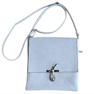 Gray Faux Leather Crossbody Purse Travel